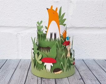 3D Wild Fox DIY Papercutting Template Paper Craft Sculpture Printable PDF Step By Step Tutorial