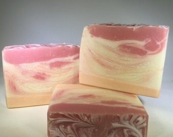 Peach Magnolia Raspberry Soap, Vegan Soap, Cold Process Soap, Handmade Soap