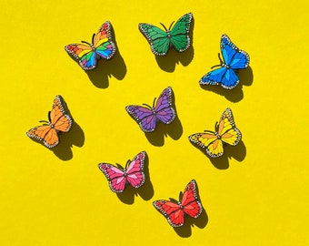 Butterfly Shoe Charm, Insect Charm, Mariposa Shoe Clips, Rainbow Charm, Colorful Charms, Creature Charms, Ships from USA