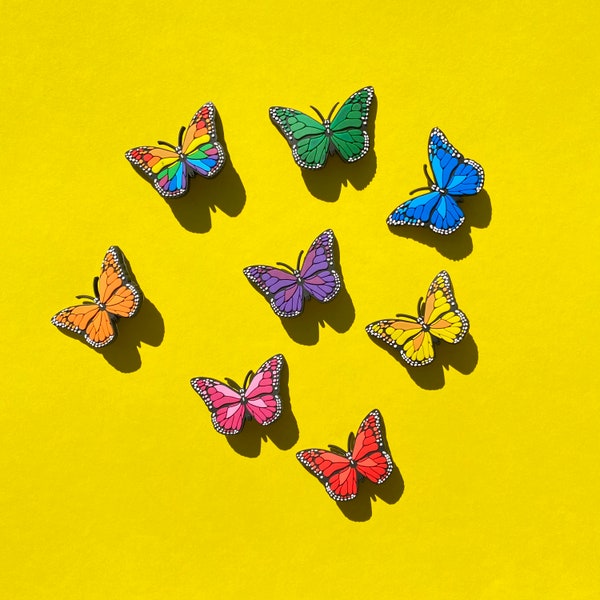 Butterfly Shoe Charm, Insect Charm, Mariposa Shoe Clips, Rainbow Charm, Colorful Charms, Creature Charms, Ships from USA