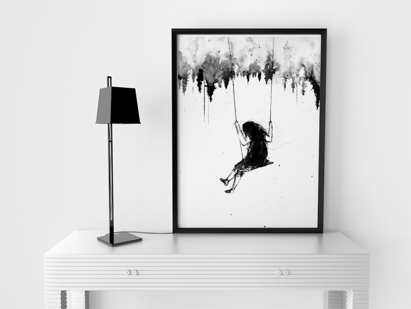 Playground Girl Swinging Girls Wall Art Girl on Swing Etsy