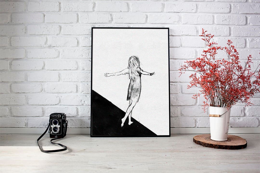 Wings Are Overrated Girl With Wings Wall Art Black and - Etsy