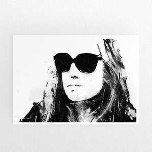 Sunglass girl, Black and white art, Art print, black and white, sunglasses, Art Deco, Wall Art, Fashion Art, Stylish Girl, Art Print, B&W
