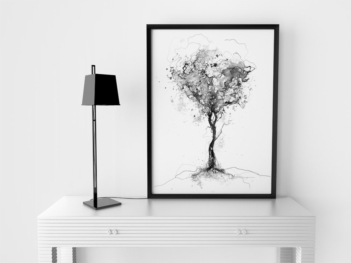 Tree Black and White Print Minimalist Nature Art Tree Art Etsy UK
