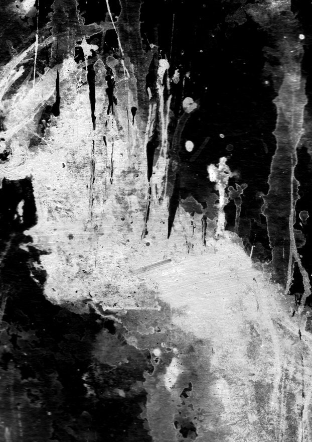 black and white rain painting