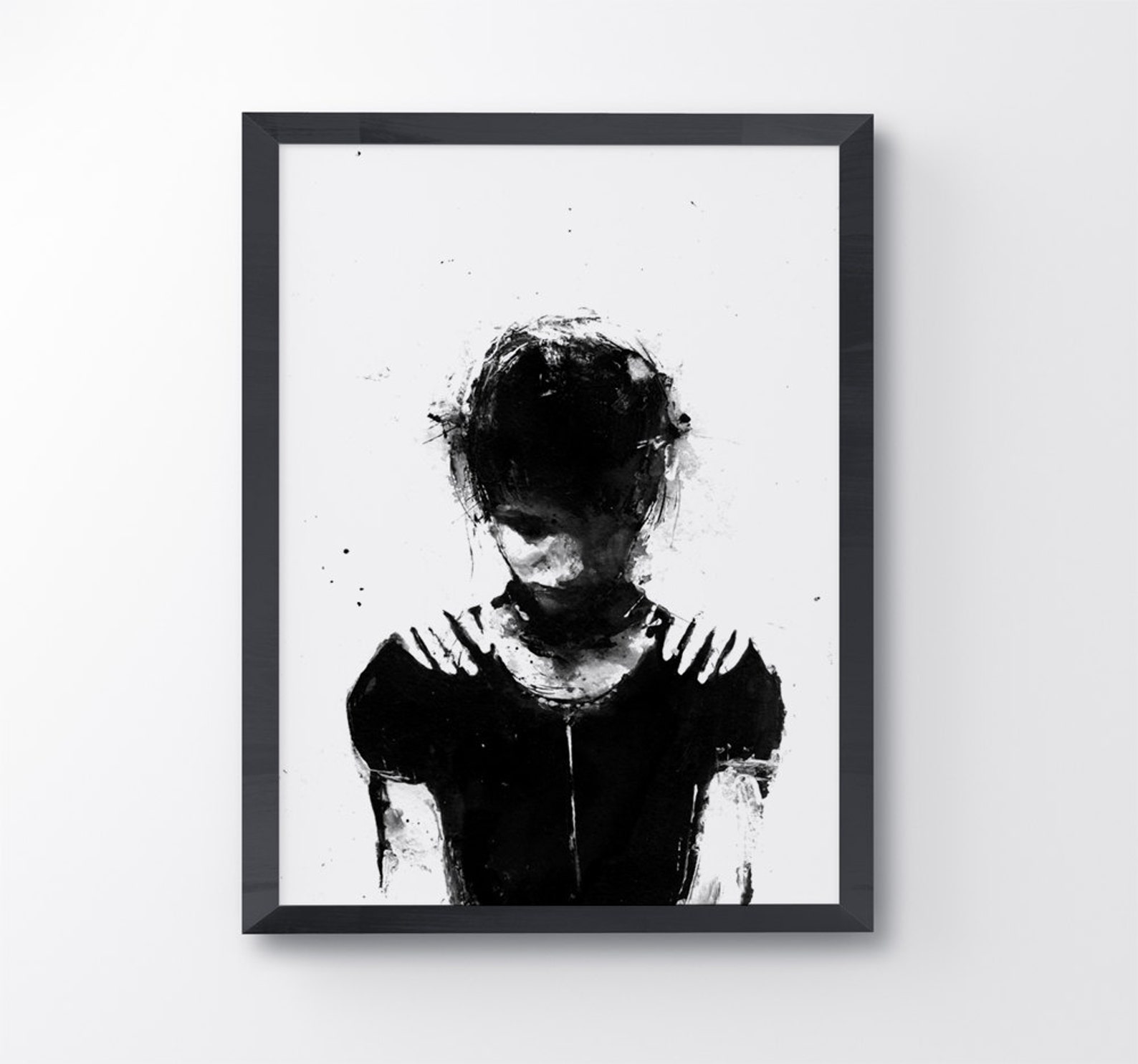 Lover Black and White Acrylic Painting Black and White Art Etsy