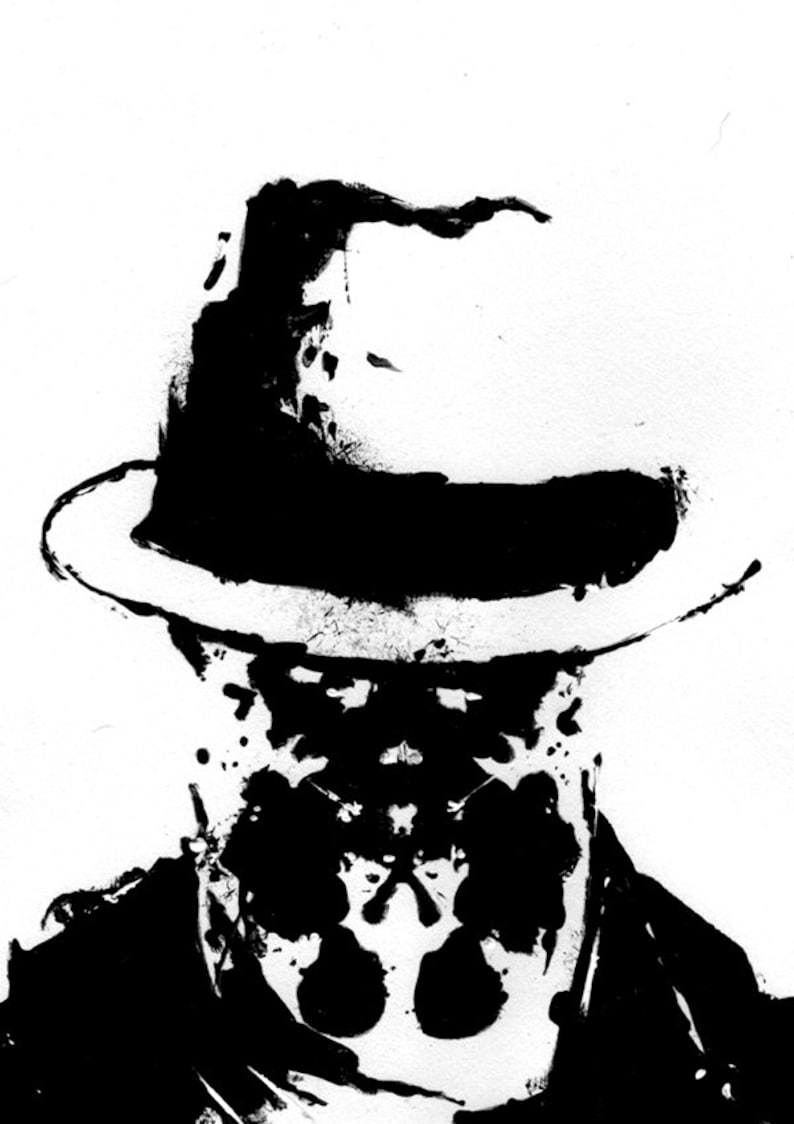 Tache d'encre de rorschach, affiche de Watchmen, Watchmen, Art Print, noir et blanc Art, Art minimaliste, affiche de film minimaliste, format A3 de Wall Art image 5