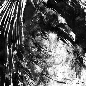 Messy Raven, Black And White Raven Art Print, Bird Poster, Crow Print, Raven decor, Bird Lover, Raven Painting, Black Bird Goth, Home Decor image 2