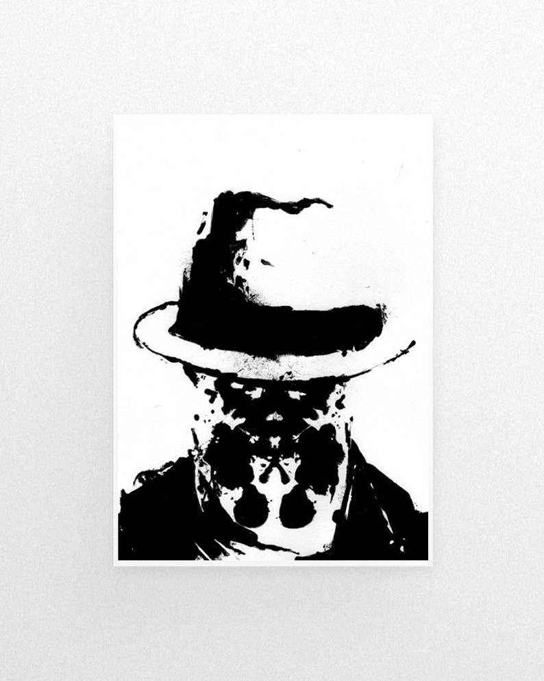 Tache d'encre de rorschach, affiche de Watchmen, Watchmen, Art Print, noir et blanc Art, Art minimaliste, affiche de film minimaliste, format A3 de Wall Art image 2