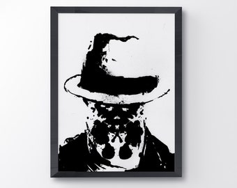 Watchmen rorschach, Watchmen Poster, ink blot, Art Print, Black and White Art, Minimalist Art, Minimalist Movie Poster, Wall Art A3 Size