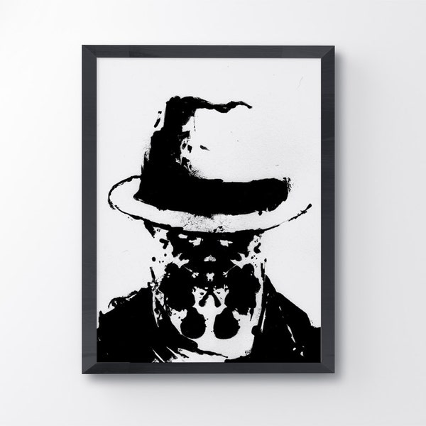 Watchmen rorschach, Watchmen Poster, ink blot, Art Print, Black and White Art, Minimalist Art, Minimalist Movie Poster, Wall Art A3 Size