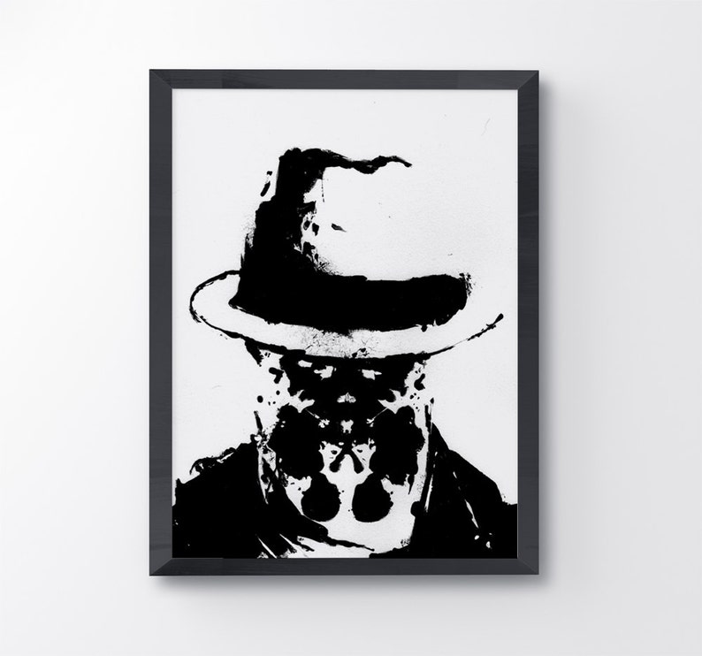 Tache d'encre de rorschach, affiche de Watchmen, Watchmen, Art Print, noir et blanc Art, Art minimaliste, affiche de film minimaliste, format A3 de Wall Art image 1