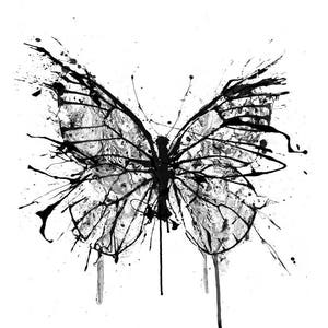 Broken Butterfly, Butterfly Art, Ink Drawing, Butterfly Wall Art ...