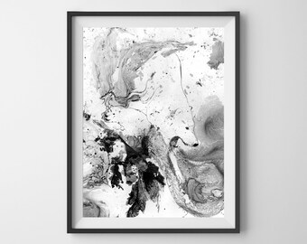 Melt, Polar Bear, Art Print, Polar Bear Poster, Bear Print, Animal decor, Global Warming, Polar Bear Painting, Animal Art, Ink Painting