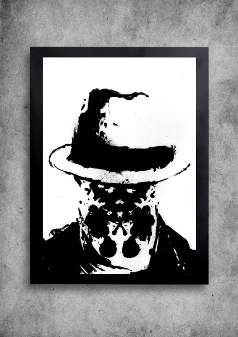 Tache d'encre de rorschach, affiche de Watchmen, Watchmen, Art Print, noir et blanc Art, Art minimaliste, affiche de film minimaliste, format A3 de Wall Art image 3
