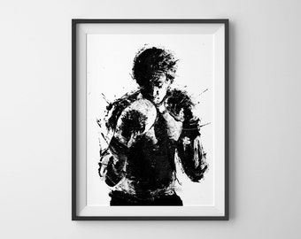 Rocky Movie Poster, Art Print, Black and White Art, Boxing Art, Boxing Poster, Rocky Balboa Poster, Rocky Poster,  Wall Art