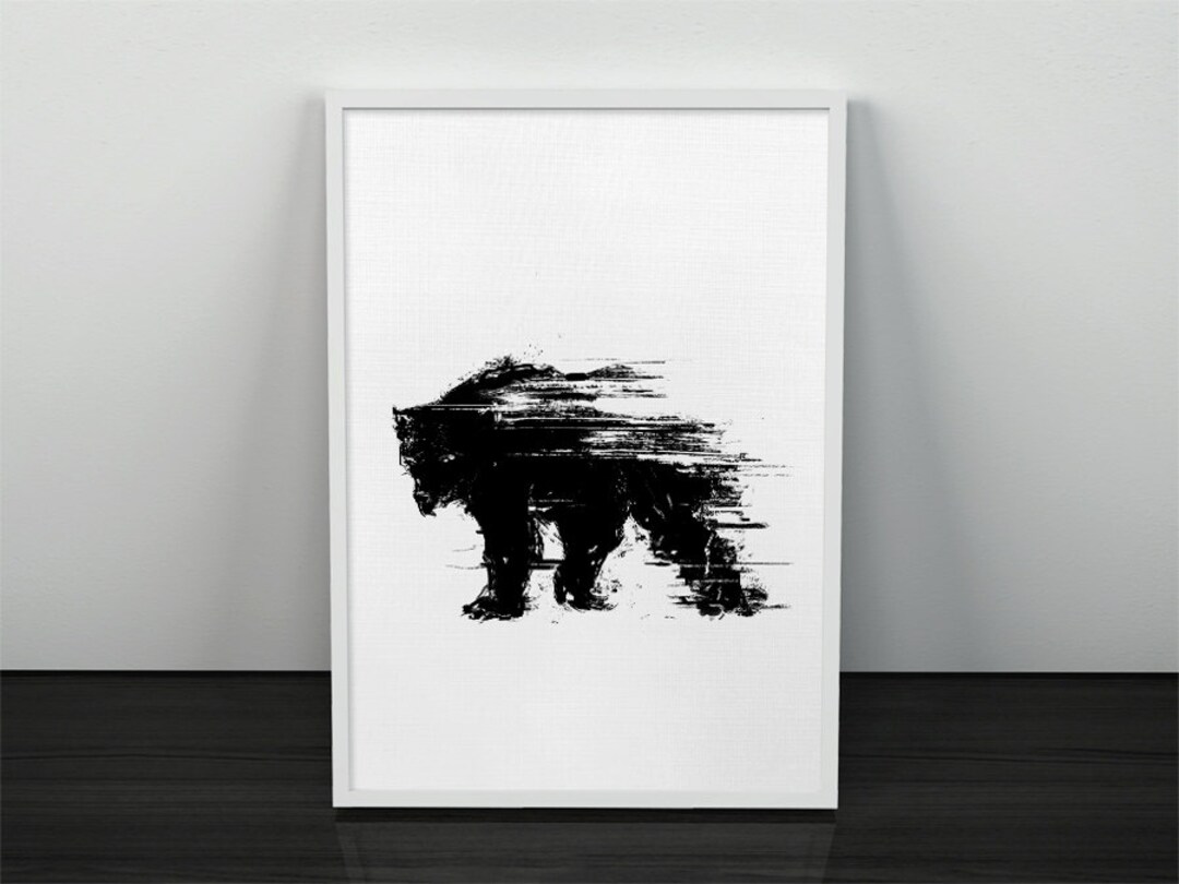 Black Bear, Bear Print, Instant Download, Animal Printable, Printable ...