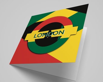 Ghana London underground travel greeting card