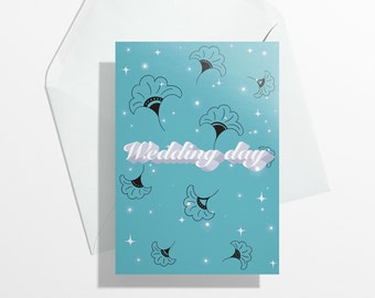 Wedding day card | African inspired | Teal greeting card