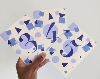 1st, 2nd, 3rd, 4th, 5th birthday milestone cards - Blue | Boys birthday card |  Age 1,2,3,4,5 cards | Children's kids birthday card |