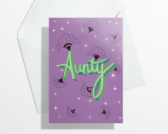 Aunty card | African inspired | Purple A6 greeting card