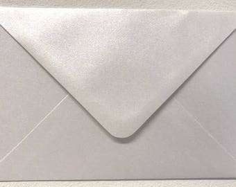 6 x 6 inch Ice Silver Pearlescent Envelopes 155 x 155mm Pack of 50