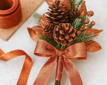 Copper Lamé Ribbon, Metallic Fabric, Gift Wrapping, Bows (40mm Wide)