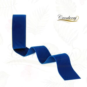 Koningsblauw fluwelen lint, 1,49" breed (38 mm)