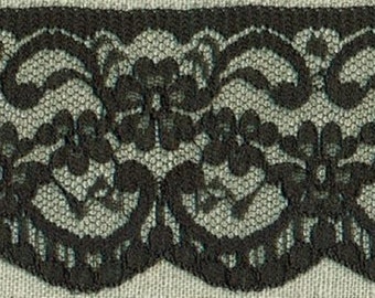 Black Lace Trim Edging 63mm Width