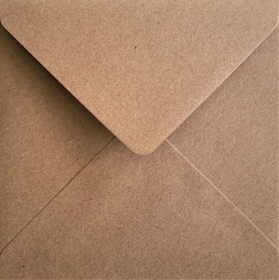 Cranberry Card Company A6 Brown Recycled Natural Kraft Card & Recycled Kraft C6 Fleck Envelopes x 50 Pack 