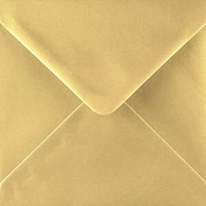 Buste dorate da 5" x 5". Busta quadrata in perla metallizzata da 130 mm x 130 mm adatta per biglietti di auguri, Natale, affari, inviti ecc.