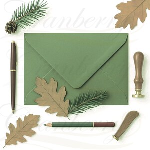 5x7 Inch Olive Green Matt Envelopes – 133mm x 184mm – Gummed 100gsm