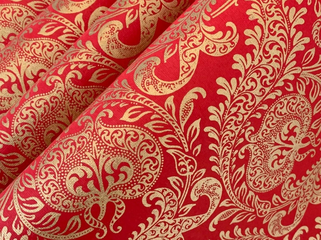 Handmade Gift Wrapping Paper Sheets 700mm X 500mm Splendour Design Red & Gold Etsy