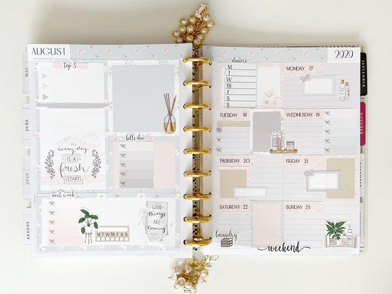 Weekly Planner Stickers Self Care Happy Planner Classic Dashboard Layout Spa Day