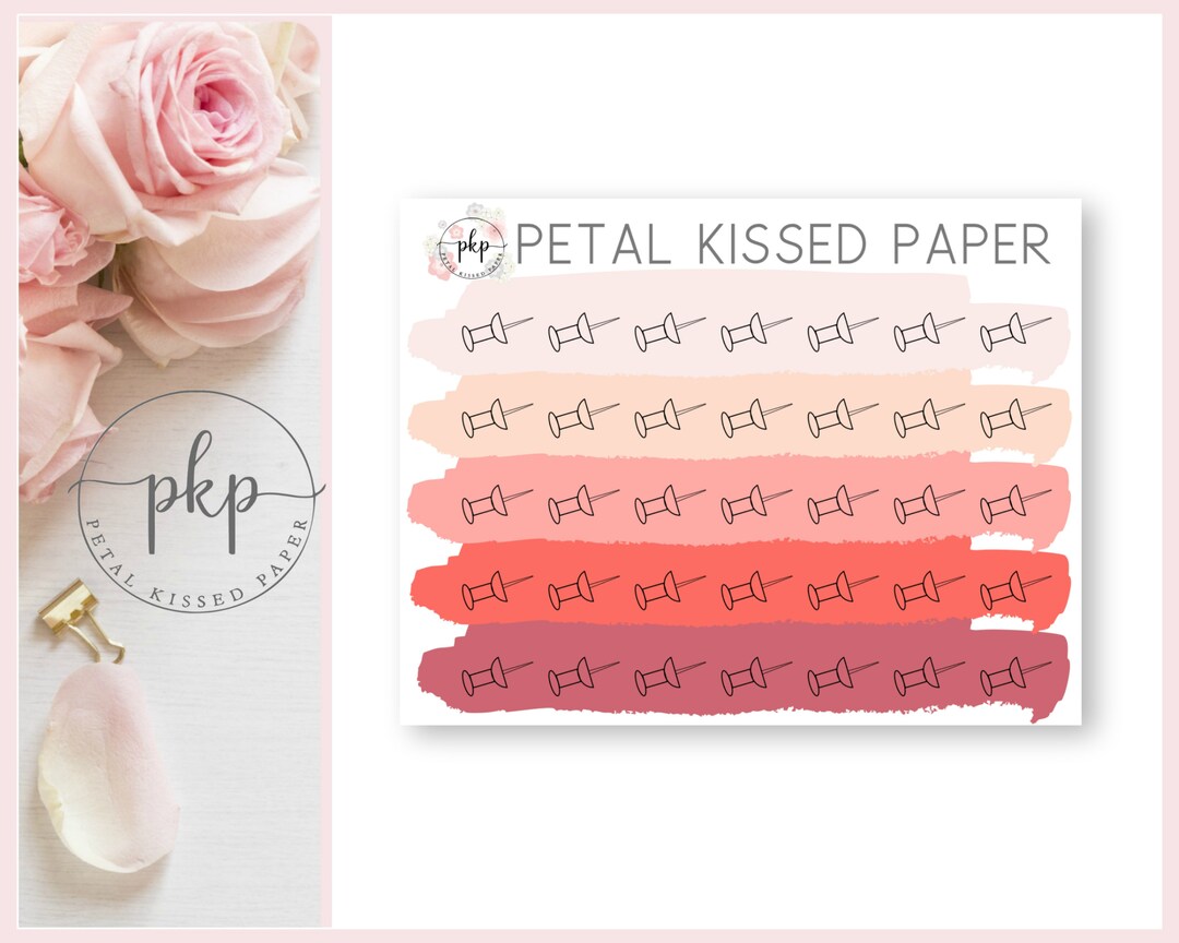 Push Pin Planner Stickers. Functional Icon Reminder Stickers - Etsy