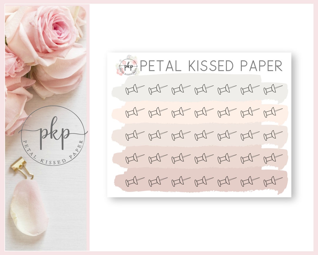 Push Pin Planner Stickers. Functional Icon Reminder Stickers - Etsy