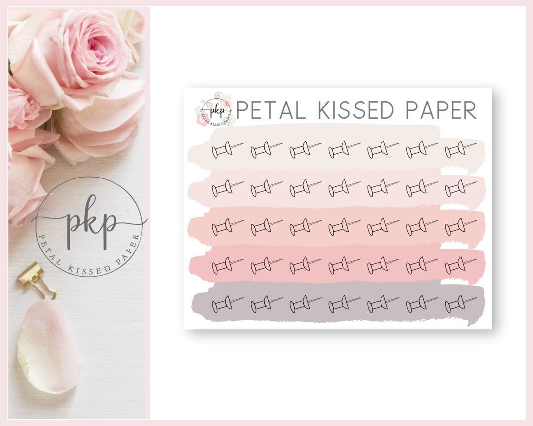 Push Pin Planner Stickers. Functional Icon Reminder Stickers - Etsy