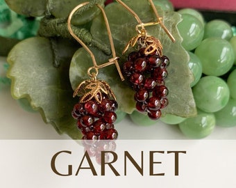 スターリング ガーネット グレープ イヤリング、レディ デタール 歴史