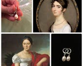 REAL Pearl Earrings, Sterling Silver Loops, Pair of reproduction early 19th century REAL pearl earrings, lovely glowing earrings