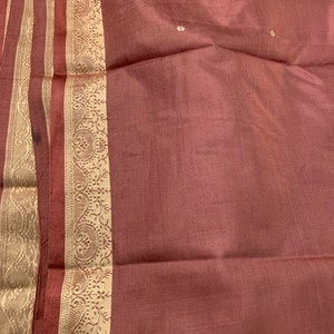 Dark Burgundy Brown pure SILK sari, with thread embroidery and design, vintage Silk Saree pure silk, gorgeous Brown Silk Sari vintage