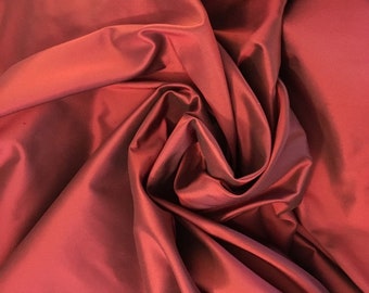 Silk SATIN, 1 Yard, Stunning double-sided Burgundy Red and Brown Silk Satin, Medium weight Satin, By the Yard, 55" Wide,  100% silk Satin
