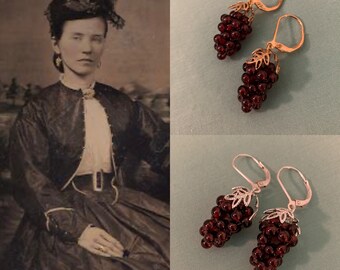 スターリング ガーネット グレープ イヤリング、レディ デタール 歴史