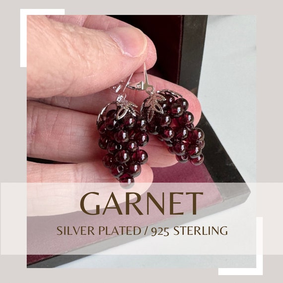 Grape garnet best sale earrings
