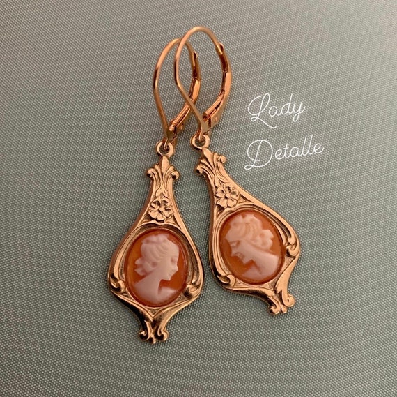 Last Ones Tiny Real CAMEO Earrings Hand Carved Real CAMEOS Italy