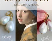 Original Girl With a PEARL Earrings, PAIR Large SHELL Pearl