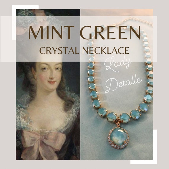 Mint Green Brass Necklace Set