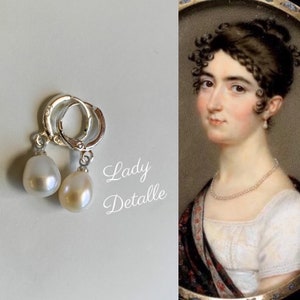 REAL Pearl Earrings, 925 Sterling Silver Loops, Pair of reproduction early 19th century REAL pearl earrings, lovely glowing earrings