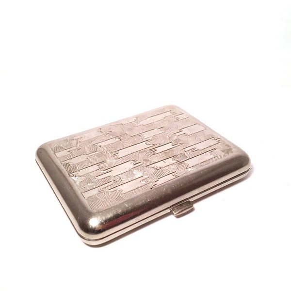 Vintage soviet Cigarette Case - Tobacco Case Storage Box - Stainless cigarette holder -  USSR 70s