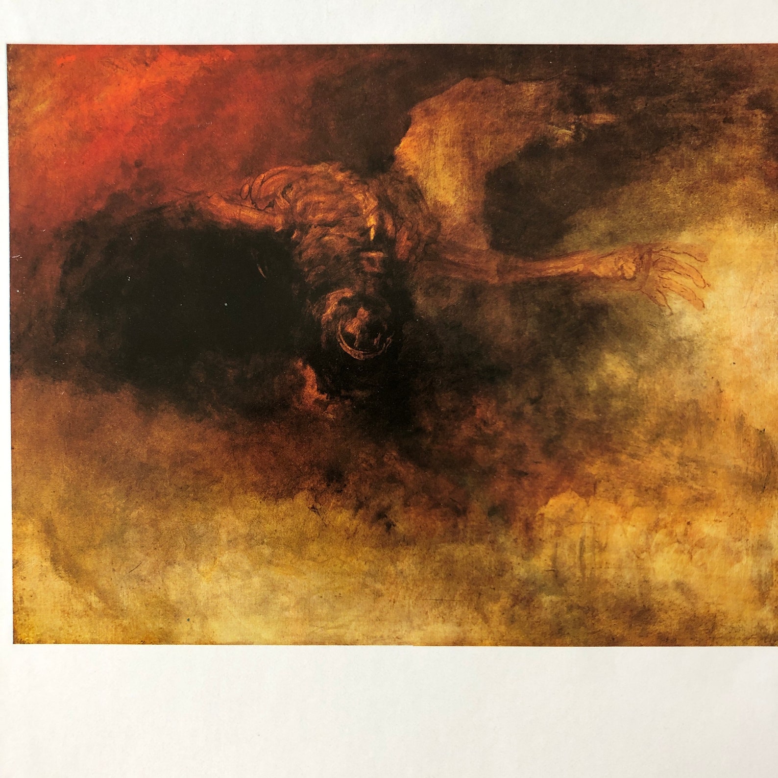 Vintage J. M. W. Turner print Death on a pale horse Death