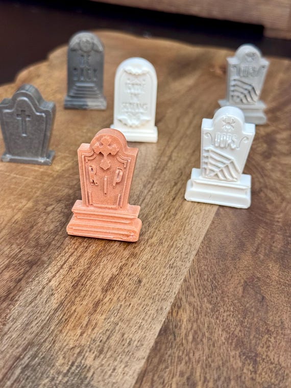 Miniature ceramic resin headstones and coffins | Halloween decor | plant accessories